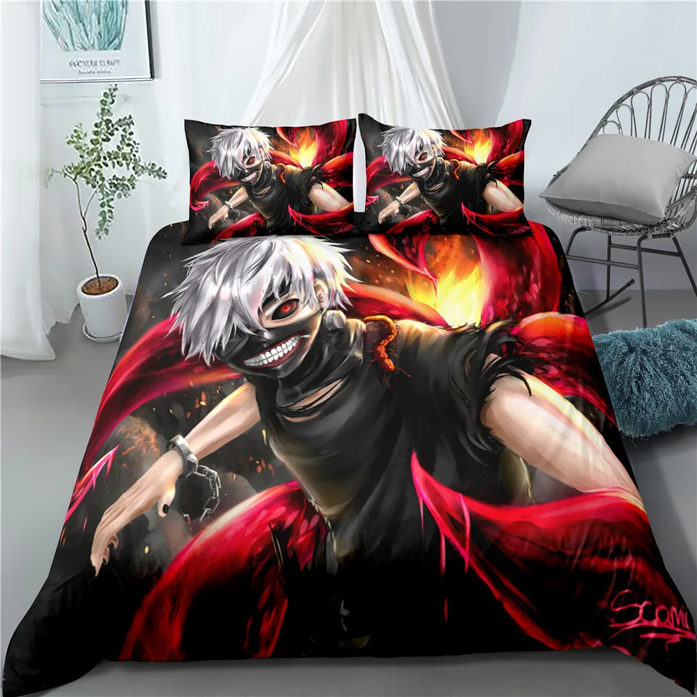 Kids Bed Linen Set Tokyo Ghoul Anime Single Double Full Queen King Size