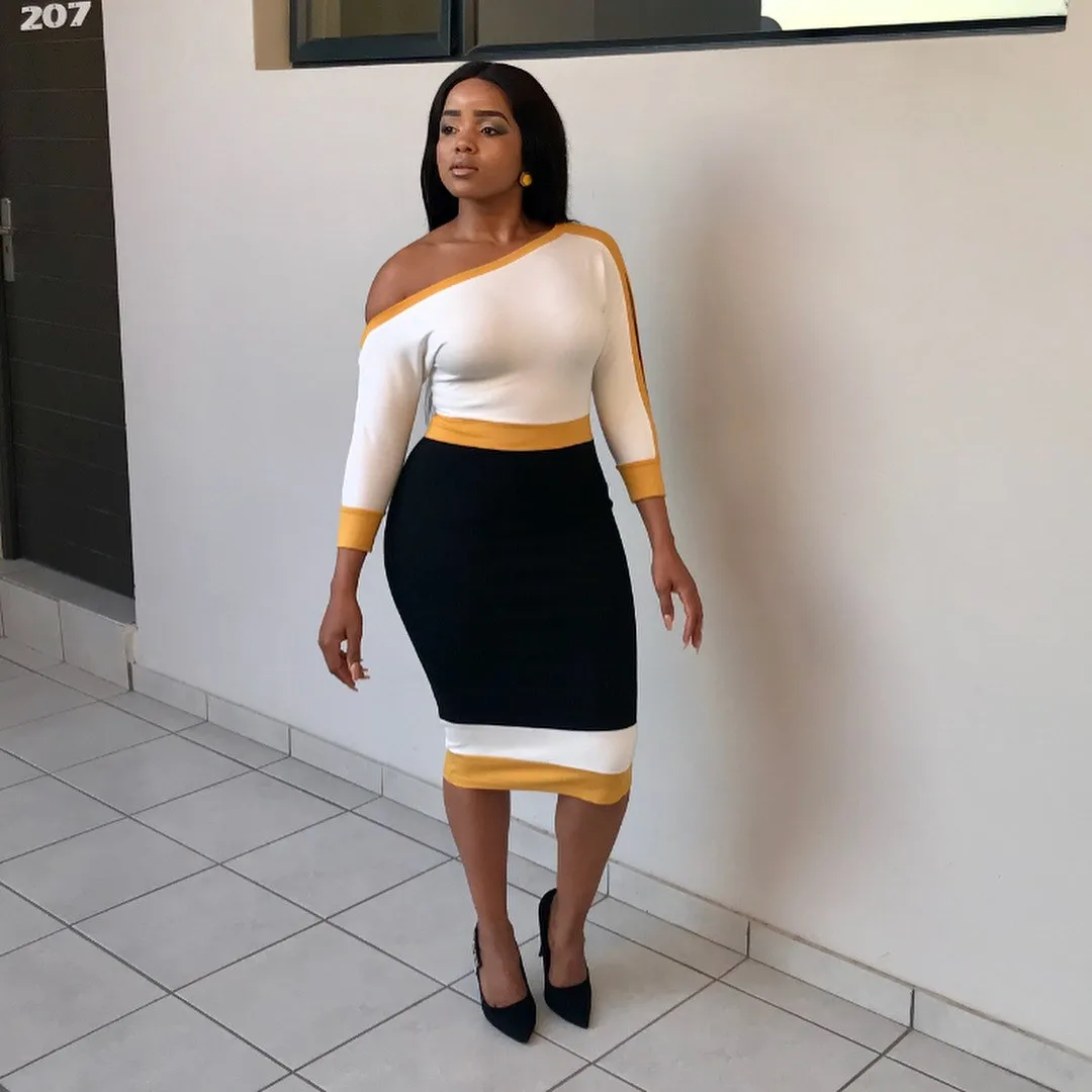 Sexy Bodycon Winter Jurk Vrouwen Slash Hals Hoge Taille Club Party Dress Schede Dames Robe Onregelmatige Kantoor Potlood Midi Jurk Sexy Bodycon Winter Jurk Vrouwen Slash Hals Hoge Taille Club Party Dress Schede Dames Robe Onregelmatige Kantoor Potlood Midi Jurk