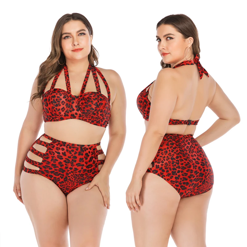plus size leopard print bikini