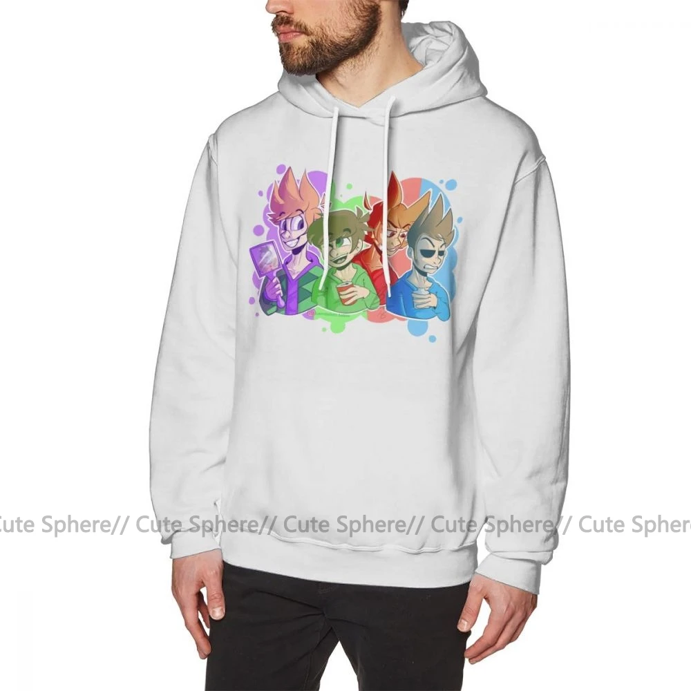 Eddsworld худи друзья толстовки фиолетовый хлопковый пуловер с капюшоном уличная мужская одежда большого размера осенние красивые длинные толстовки - Цвет: White