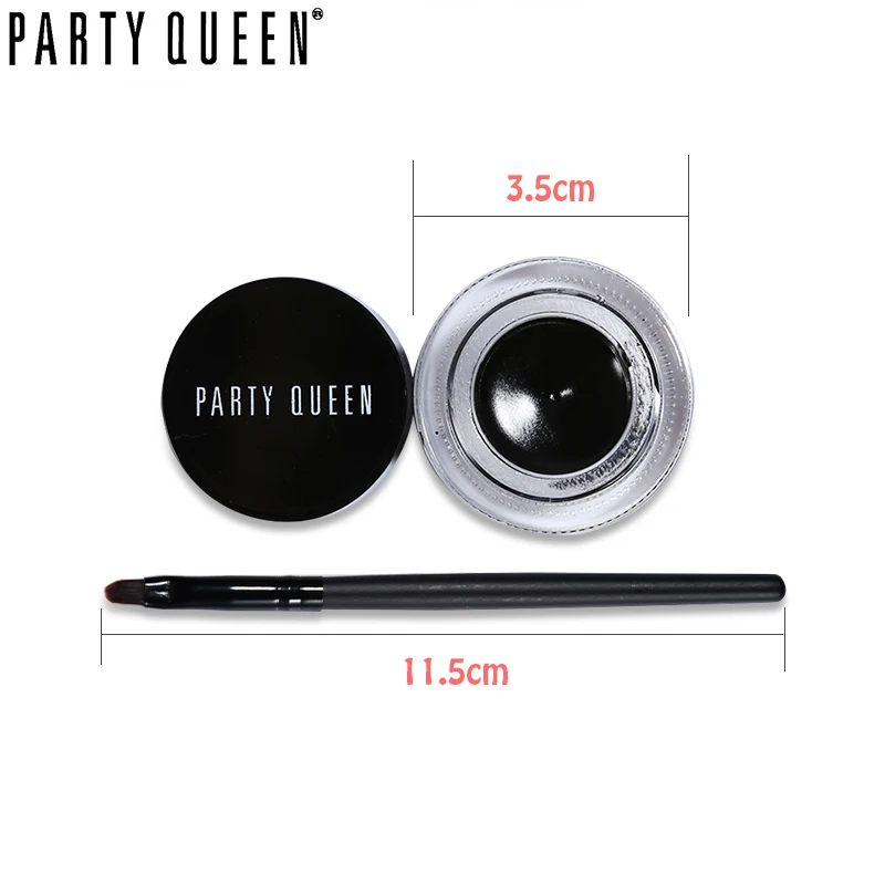 Party Queen Black & Brown Waterproof Smudge-proof Eyeliner Cream Makeup Glamour Eyes Lasting Drama Gel Eyeliner Set With Brush Party Queen Black & Brown Waterproof Smudge-proof Eyeliner Cream Makeup Glamour Eyes Lasting Drama Gel Eyeliner Set With Brush