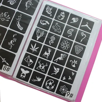 

300pcs Reusable Sticker Tattoo Stencils Folder,Painting Template Airbrush Glitter Henna Tattoo Stencil Set Al Tattoo pigment