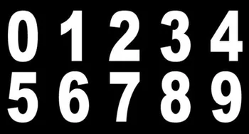 

4 x 17.5cm White Vinyl Wheelie Bin House Number Stickers Wheely Dustbin Sticker