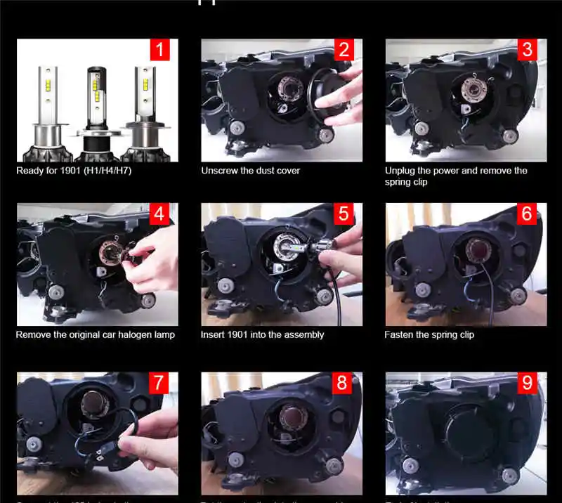 H1 H3 светодиодный фар Hulbs H7 светодиодный Автомобильные фары H4 H11 HB3 9005 HB4 9006 H13 6000K 72W 12V 24V 4000LM авто фары автомобиля