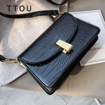 

Fashion Alligator PU Leather Women's Designer Handbag High Quality Crossbody Bags Flap Bag Casual Female Solid Shoulder Bags