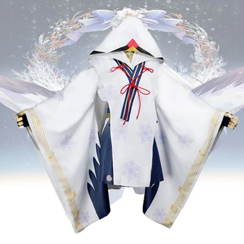 

VOCALOID 2018 Snow Witch Miku Hatsune Cosplay Costume White Kimono Dress Set