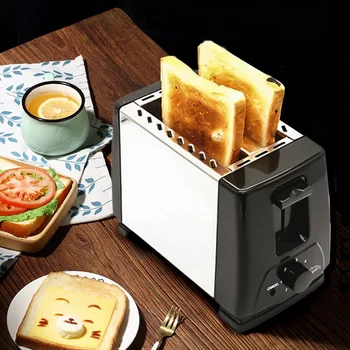 

2 slices stainless steel toaster with Wide Slots 6 Toasting automatic fast heating bread toaster home breakfast machine