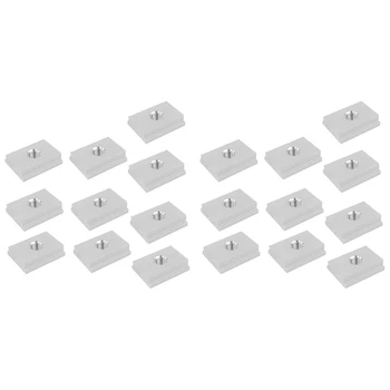 

20Pcs T-Track Slider Sliding Nut Aluminum Alloy T Slot Nut for Woodworking Tool Jigs Screw Slot Fastener M8 & M6