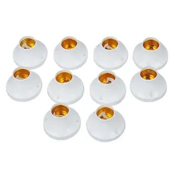 

10PCS E27 Screw Base Round Plastic Light Bulb Lamp Socket Holder Adapter White 10 X E27 Lamp Holders 2019 New Style