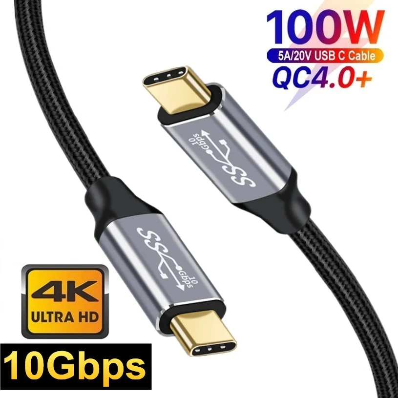 Кабель USB 3 1 Gen2 10 Гбит/с Thunderbolt C 5 А E-MARK PD100W 4K 60 Гц видеокабель для ноутбуков |