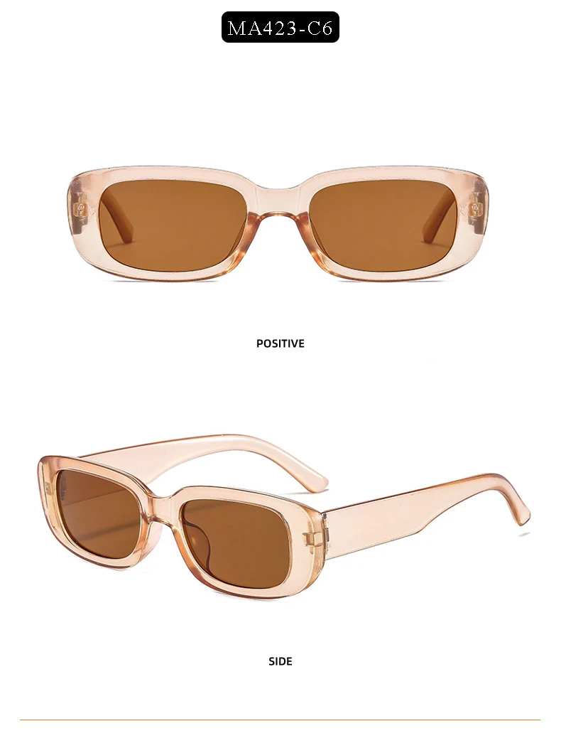 MADELINY 2022 New Small Frame Rectangle Sunglasses Women/Men Brand Design Vintage Sun Glasses Trend Style Eyeglasses UV400 MA423