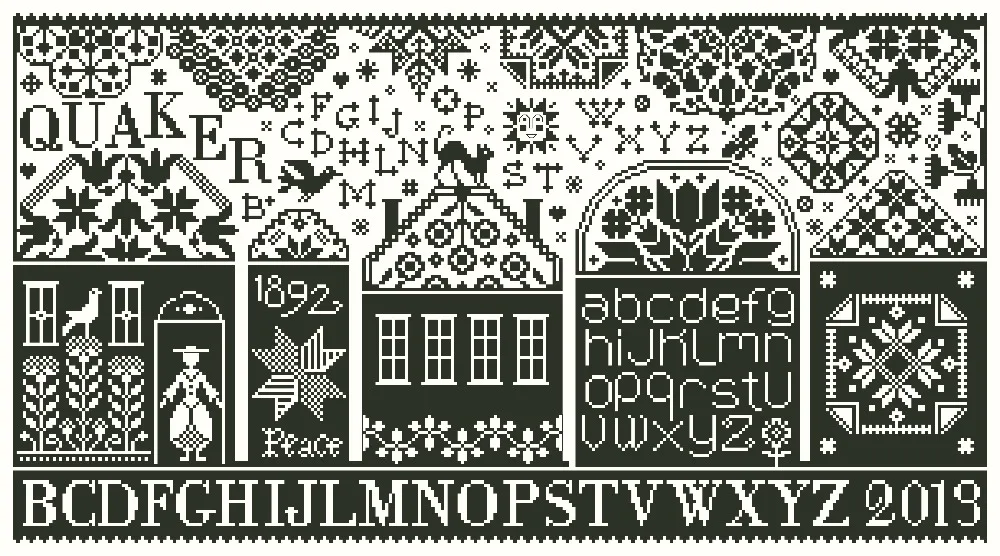 Quaker Street cross stitch package cartoon word 18ct 14ct 11ct cloth cotton thread embroidery DIY handmade needlework | Дом и сад
