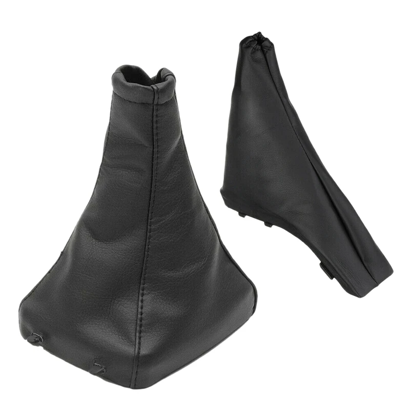 2Pcs Car Handbrake Gear Shift Boot Gaiter Gaitor Pu Leather For Opel Astra G Zafira a Vauxhall 1998-2004