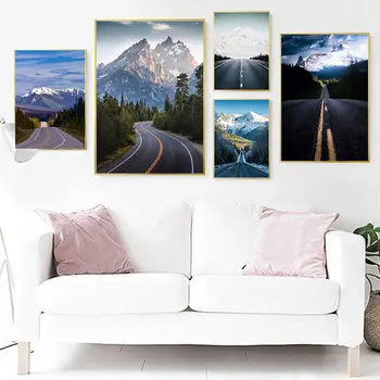 

Road Mountain Peak Photograph Poster Wall Art Canvas Print Scenery Painting Modern Minimalist Fresh Home Decor Dormitory Picture