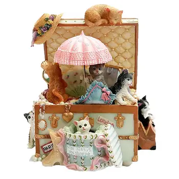

Creative Romantic Cute Cat Rotating Music Box Christmas Gift New Year Gift Birthday Valentine's Day Gifts For Girls Jewelry Box