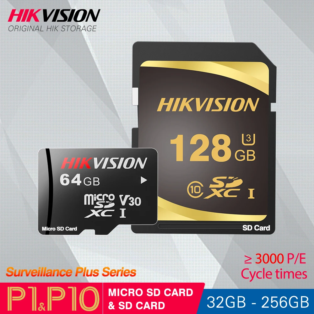 HIKVISION 100% Оригинальный Micro SD карты Class10 TF карта 32 ГБ 64 128 256gb Max 90 МБ/с. слот для карт