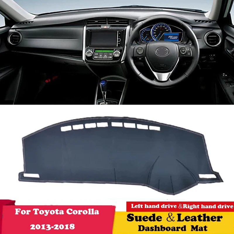 For Toyota Corolla axio altis fielder 2013 2014-2018 Leather Dashmat Dashboard Cover Sunshade Carpet Dash Mat Accessories Suede |