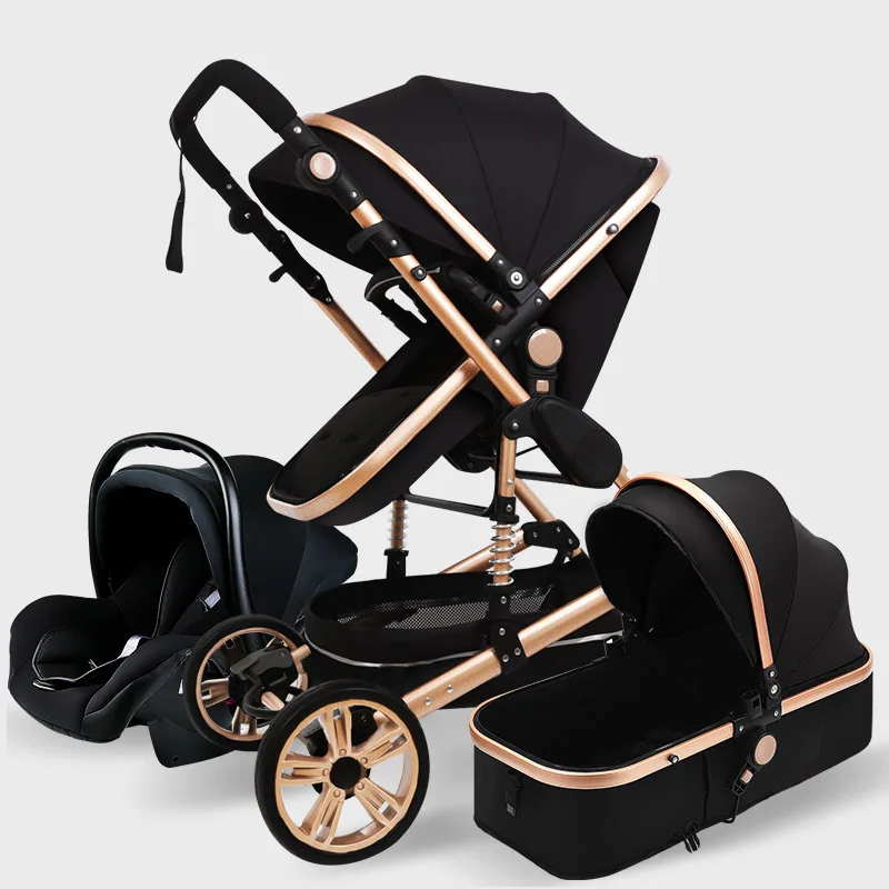 Baby-Stroller Car-Seat Baby-Carrier-Pushchair Travel High-Landscape Luxury 3-In-1