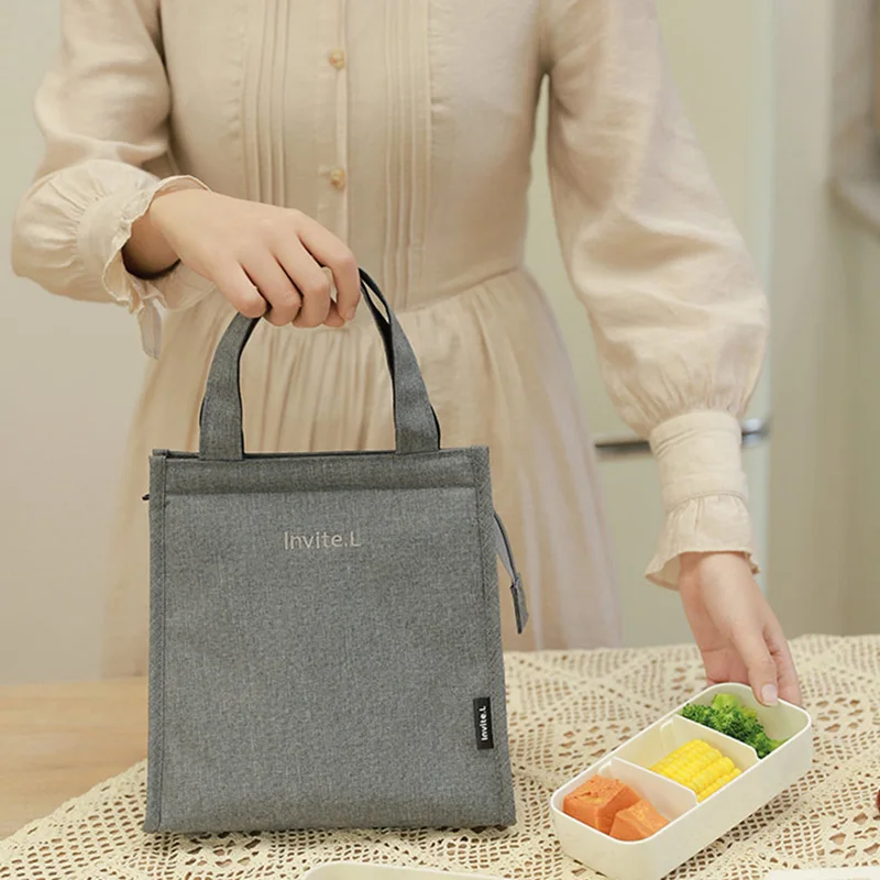 Large Capacity Lunch Bags Insulated Thermal Liner Handle Lunchbox