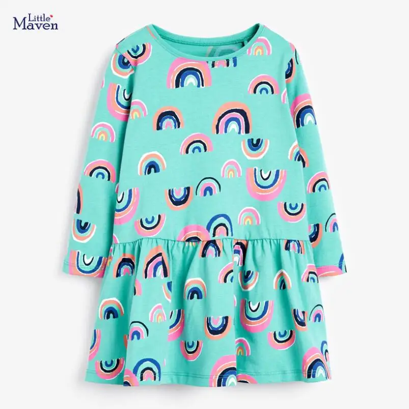 Little maven/модное Брендовое осеннее детское платье для девочек Одежда маленьких