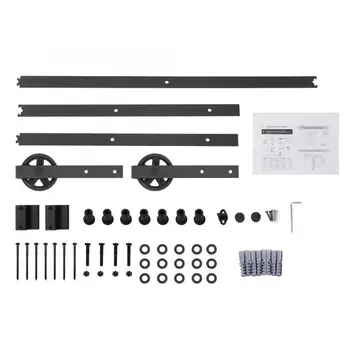 

8FT Sliding Barn Door Hardware Roller Track Rail Kit Set for Closet Cabinet