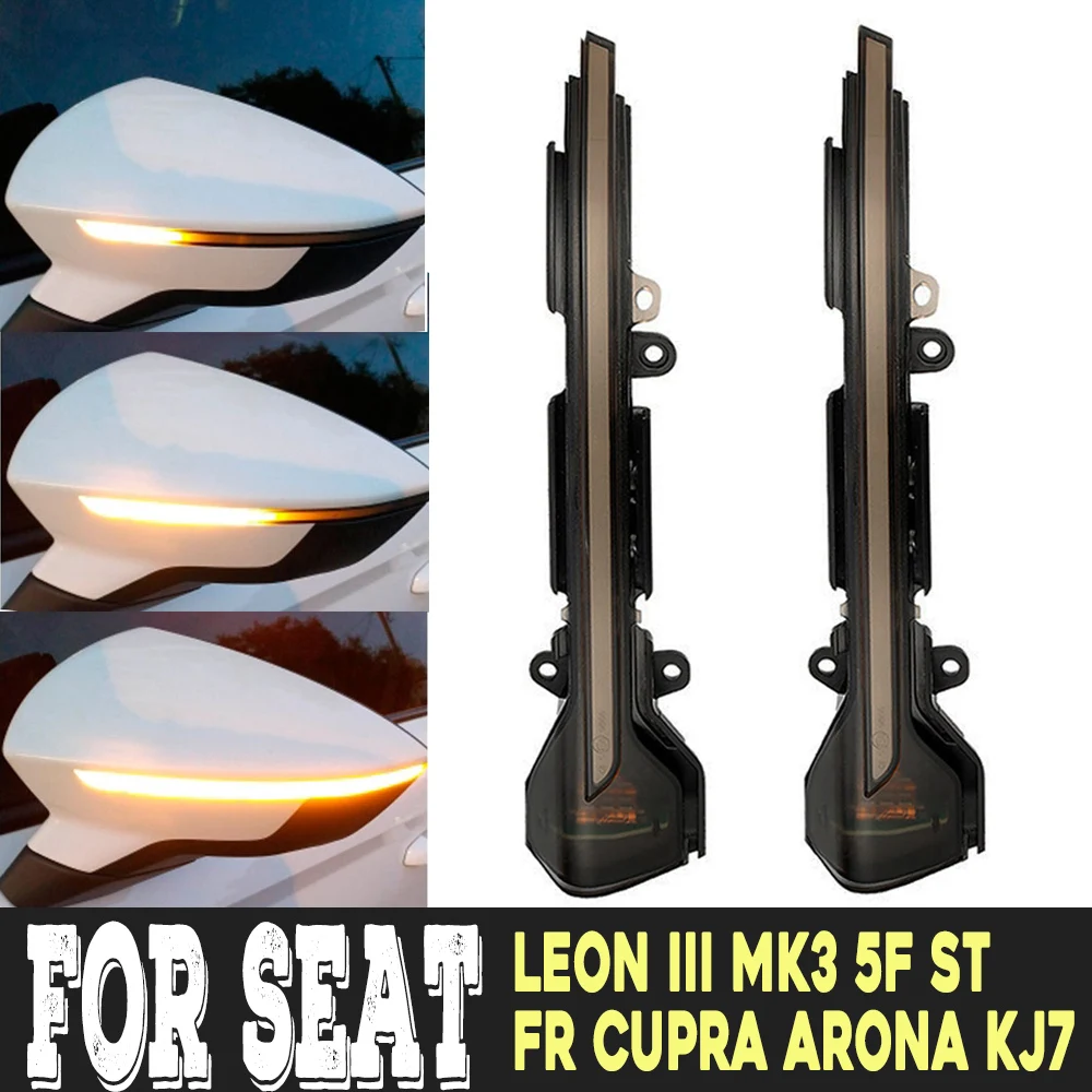 

For SEAT Leon III Mk3 5F ST FR Cupra Ibiza Mk5 V KJ1 Arona KJ7 Side Mirror Indicator Dynamic Sequential LED Turn Signal Light