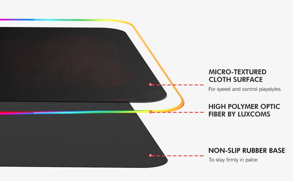 Большой RGB коврик для мыши светодиодный игровой коврик для мыши Расширенный для геймера офисный большой цветной коврик для компьютерной мыши с подсветкой XL коврик для клавиатуры