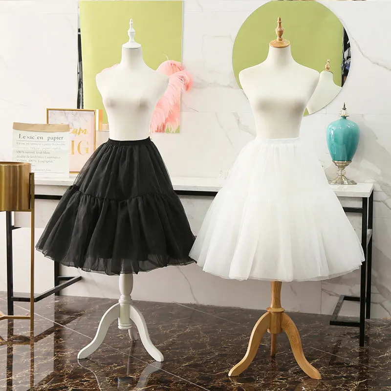Casual Tea Length Lolita Petticoat Tulle Hoopless Cosplay Underskirt