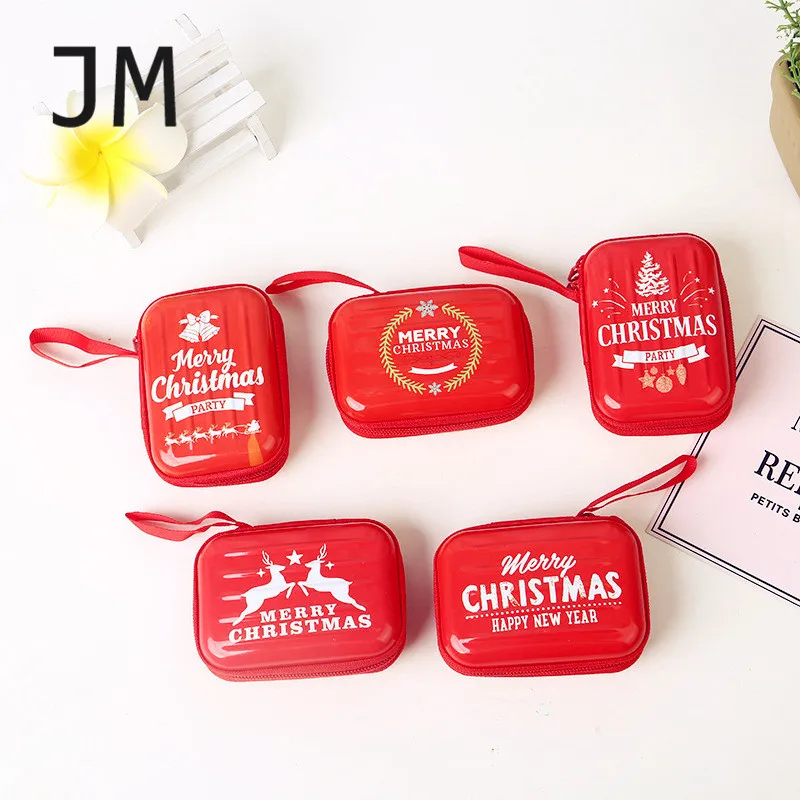 Маленький кошелек, коробка для хранения, жестяная монета, кошелек, специальный дизайн, Рождественская Монета для хранения, подарок для детей, красный кошелек на молнии, сумочка - Цвет: square english