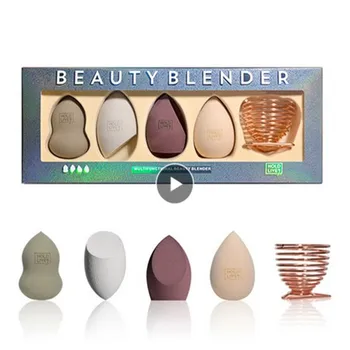 

4PC+1PCMagic Heart Beauty Makeup Egg Natural Clothes Transparent Card Powder Soft and Delicate Powder Puff Gift Perfect Package