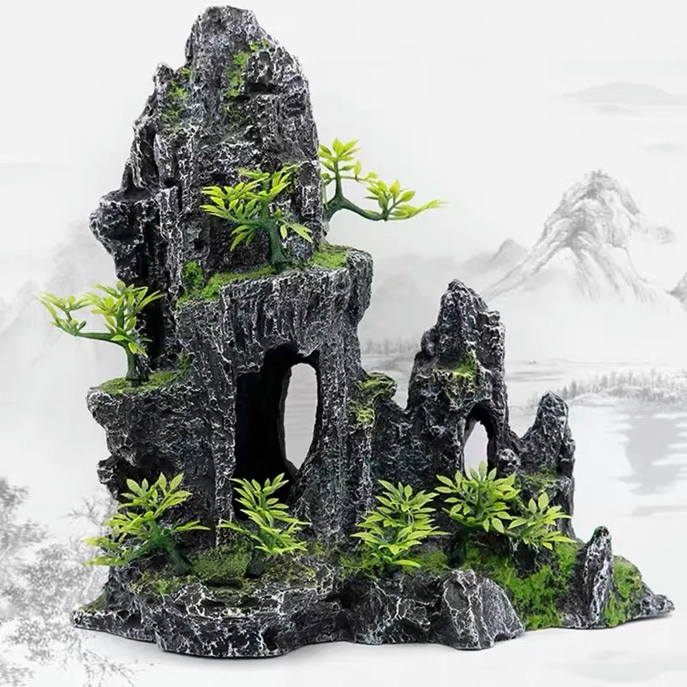 

Large Aquarium Decoration Fish Tank Landscaping Artificial Resin Rockery Simulation Ornament Decor Accessories Aquarium for fish