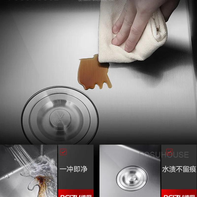 Kitchen Sink Double Trough Black Kitchen Nano Sink 304 Stainless Steel Household s Accessories