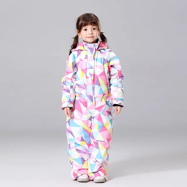 2020 New Girls Kids Children Ski Suit Waterproof Ski Jacket Snow Pants Thermal Girls Winter Outdoor Hooded Clothes Costume Set