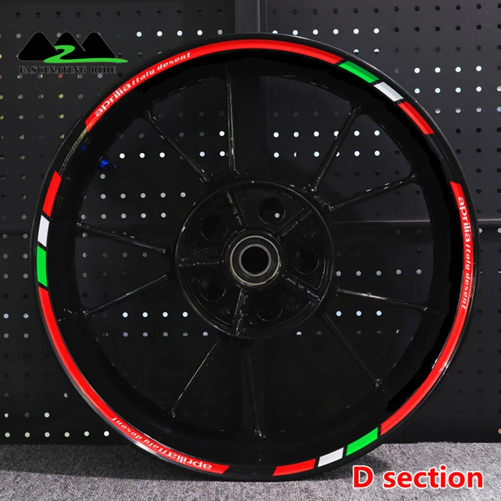 Для Aprilia Racing Aprilia Factory RS4 RS125/150 RSV4 GPR150 наклейка на колеса мотоцикла Светоотражающая обод подходит для велосипеда - Цвет: D