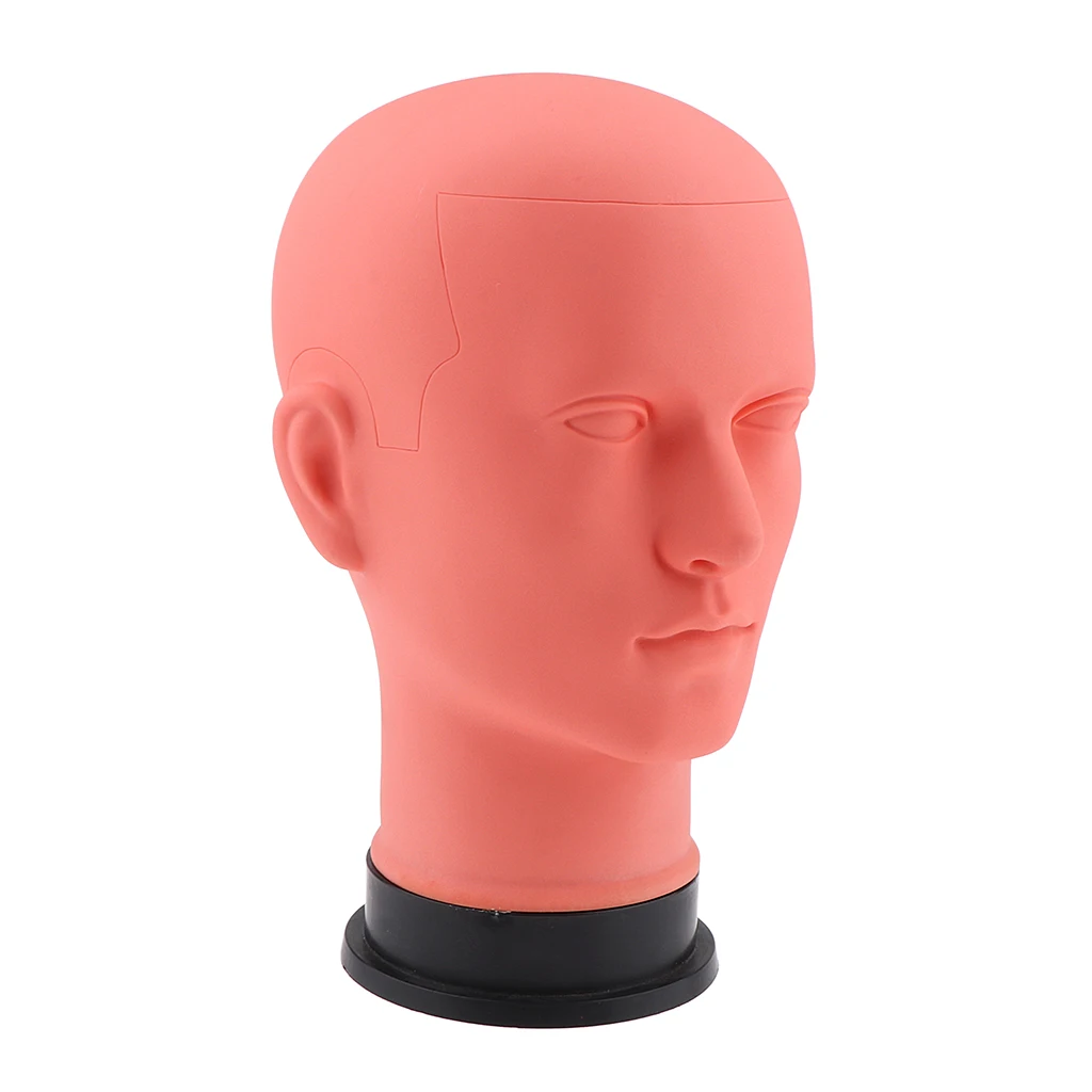 Lifelike Male Mannequin Head Display Stand Wig Making Makeup Practice Holder,Head Height: 12 Inches;Circumference: 21 Inches