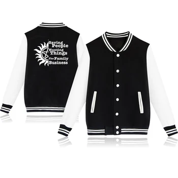 

Hip Hop O-neck Jackets Supernatural Harajuku O Neck Baseball Jacket Autumn Women/Men Sportswear Boy/Girl Fashion Jacket and Coat