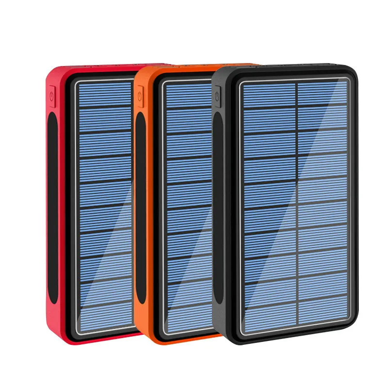 portable phone charger 80000mAh Solar Power Bank for Xiaomi IPhone Battery Panel with Camping Light 4USB External Battery Powerbank Fast Charger power bank 20000mah