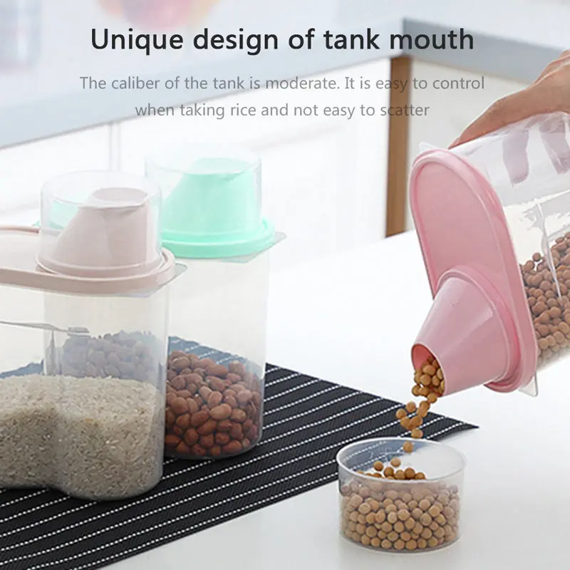 Outgeek Rice Bin Airtight Multipurpose Cereal Container Rice Container with Measure Cup 