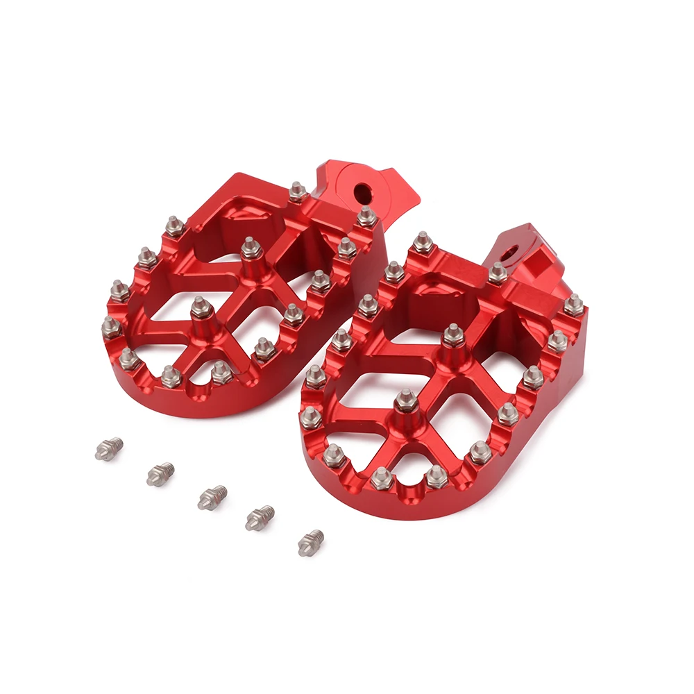 Мотоцикл подножки cnc колышки подножки подставки для ног для HONDA XR50R XR70 XR80 XR100 2000-2005 KAWASAKI KLR650 1987-2005 - Цвет: Красный