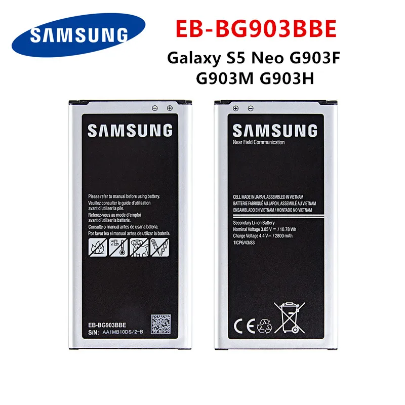Samsung Orginal EB-BG903BBE Batterij Voor Samsung S5 Neo G903F G903W G903M G903H Vervanging Batterijen Met Wo
