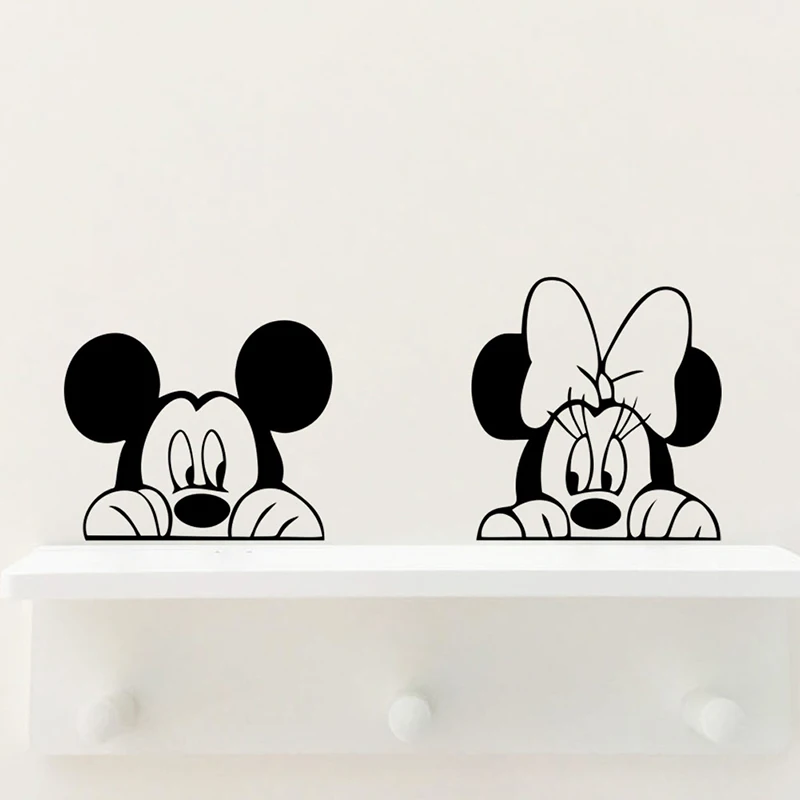 Cartoon Wall Stickers For Kids Bedroom Art Decor Cute Disney Mickey Minnie Mouse Baby Nursery Art Vinyl Wall Decals Cartoon Wall Stickers For Kids Bedroom Art Decor Cute Disney Mickey Minnie Mouse Baby Nursery Art Vinyl Wall Decals