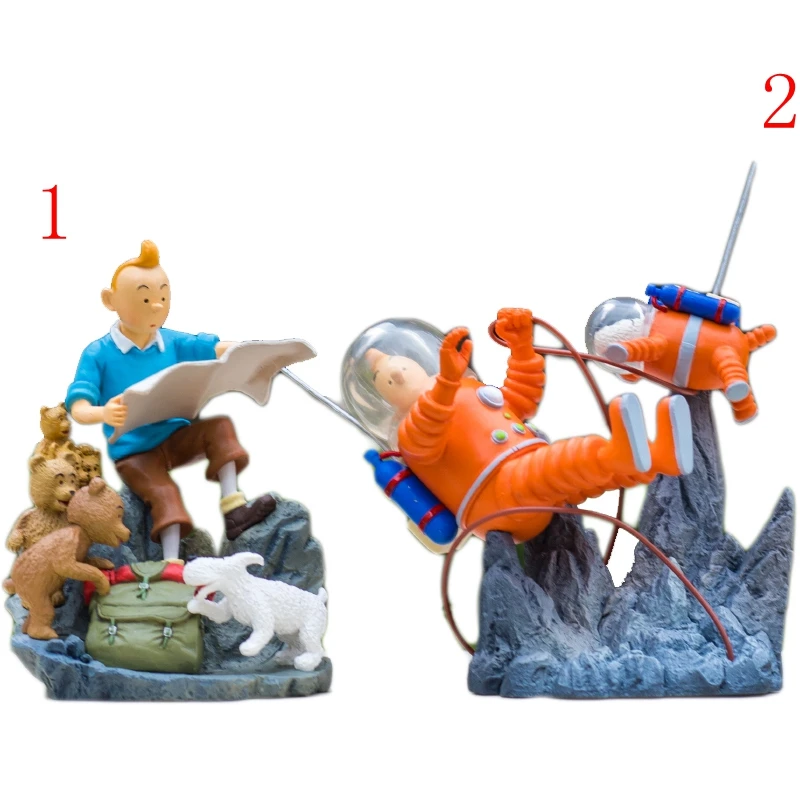 Les Adventures De Tintin et Milou исследователи на Луне фигурку игрушка Статуя Модель игрушки