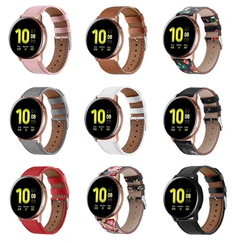 

Bracelet For Samsung Galaxy Watch Active 2 Watchband Top Layer Leather Watchband Genuine Leather Round Tail Watch Strap Women