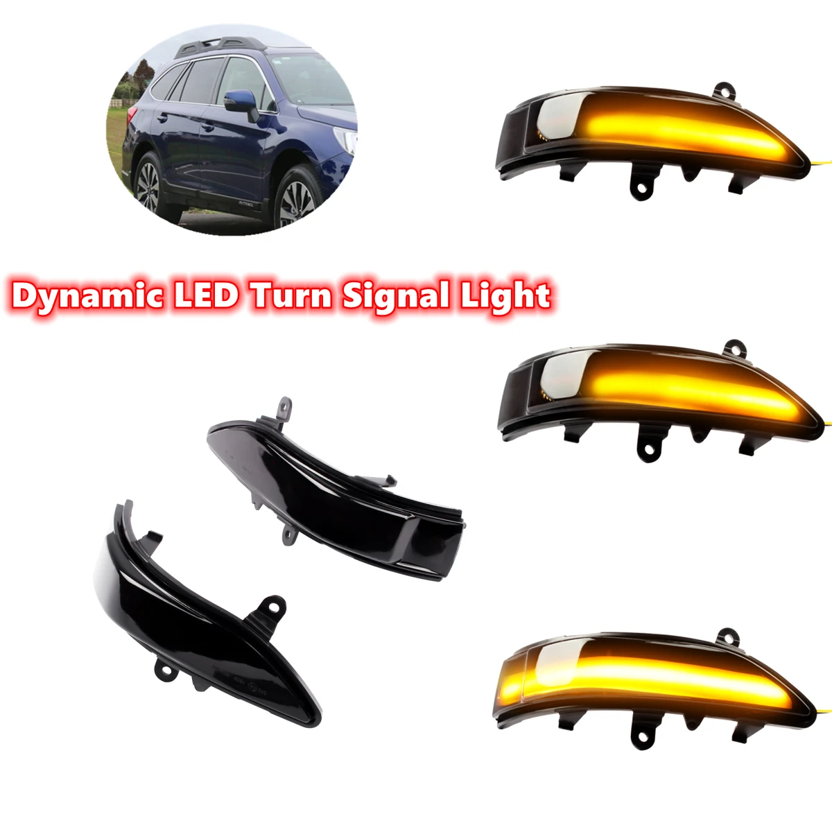 2 Pcs Dynamic LED Rearview Mirror Indicator Turn Signal Light For Subaru Forester Outback Legacy Tribeca 2007-2016 | Автомобили и