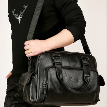 

Men's leather business Shoulder Bag Handbag large capacity men's business travel bag business travel bag leather luggage bag