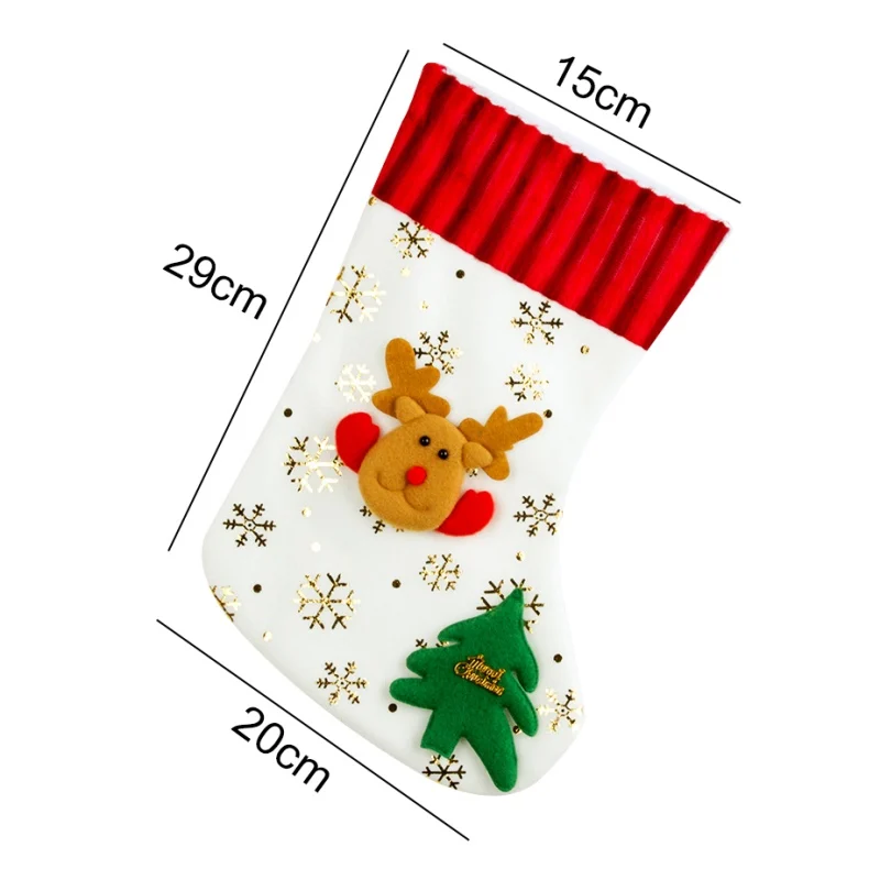 Christmas Stockings Gift Holder Xmas Gift Bag Tree Christmas Hanging Pendant Printed Party Ornaments Decorations