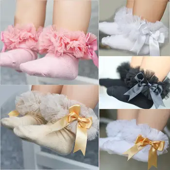 

Hot Newborn Baby Girls Kids Sock Princess Bowknot Lace Ruffle Frilly Ankle Socks