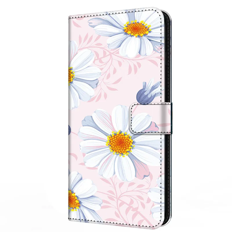 cute samsung cases Leather Flip Case For Samsung Galaxy A5 A6 A7 A8 2018 Plus Wallet Stand Book Cover Magnetic Flower Funda Capas Cute A 7 A6Plus silicone case for samsung Cases For Samsung