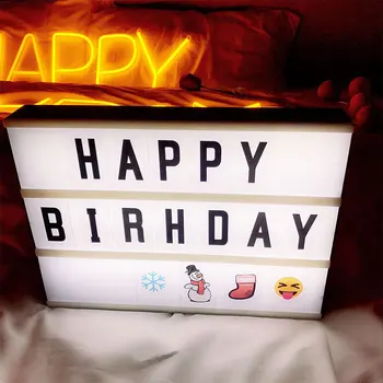 

LED Combination Light Box Night Table Desk Lamp A4 A5 A6 DC 5V DIY Letters Symbol Cards Decor USB/Battery Powered Message Board