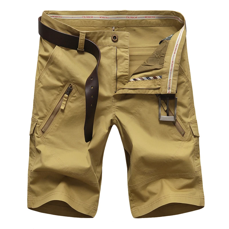 

Casual Shorts Men Cargo shorts straight loose fashion cotton mans short trousers bottoms plus size 42 44 Without Belt